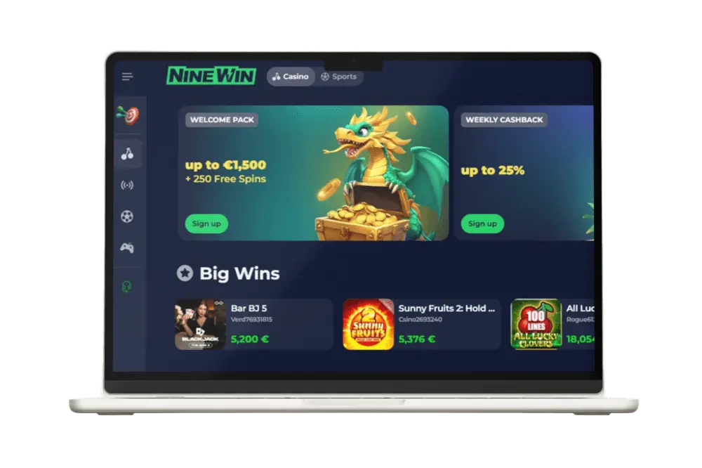 NineWin Casino UK interface review
